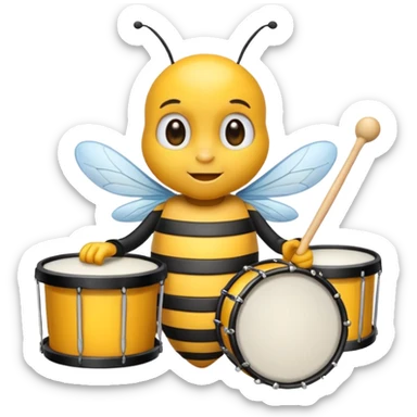 drum player bee sticker