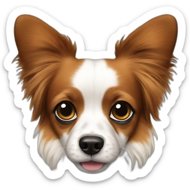 Papillon dog breed with black ears sticker