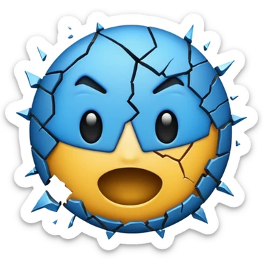 Emoji for Big damage, at guild bosses,  iconic, with blue and black theme sticker
