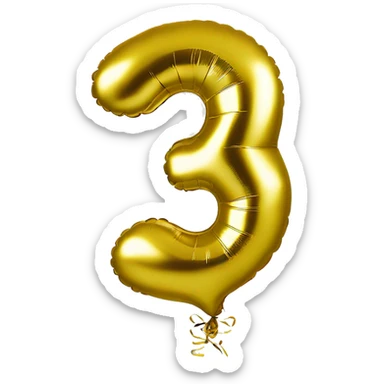 Gold foil balloons the number 30 sticker