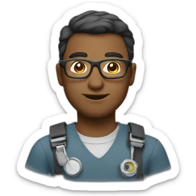 IT technician men glasses sticker