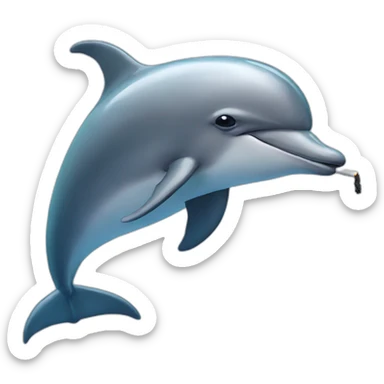 dolphin smokes a cigarette sticker