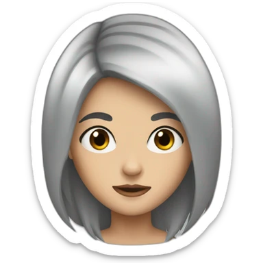 girl with black hair and brown eyes mad sticker