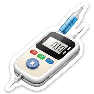 insulina e medidor de glicose e seringa com agulha sticker