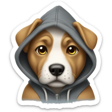 Dog wearing hoodie sticker