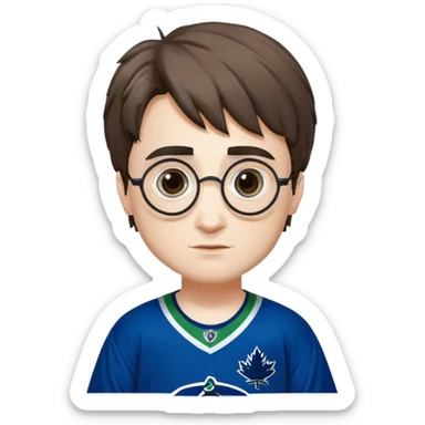 Harry Potter wearing Canucks jersey sticker