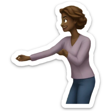 Two women stocking shelves sticker