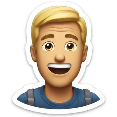 Smiling American Man have a surprised sticker