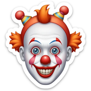 a clown with a meh face  sticker