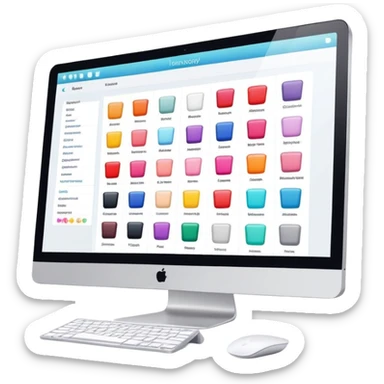 beauty salon inventory dashboard on iMac sticker