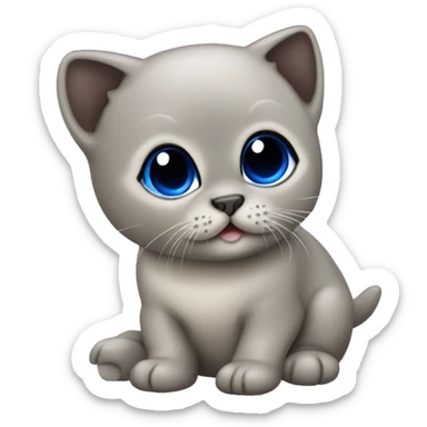 Seal colorpoinb kitten with brown nose nose and royal blue eyes sticker