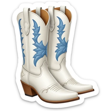 White cowboy boots  sticker