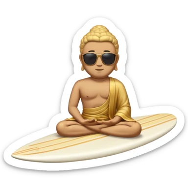 Meditating Buddha wearing sunglasses Jesus wearing sunglasses mohammed wearing sunglasses all on a surfboard sticker