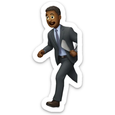 Rushing out the door for work sticker