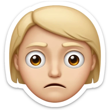 face expressing unhappy emotion sticker