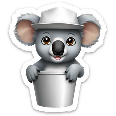 Koala with buckethat sticker