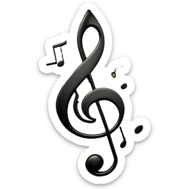 Cinematic Realistic Music Notes, crisp black ink on vintage sheet music, slightly curled edges, soft candlelight casting subtle shadows, glowing with an artistic and nostalgic charm. sticker