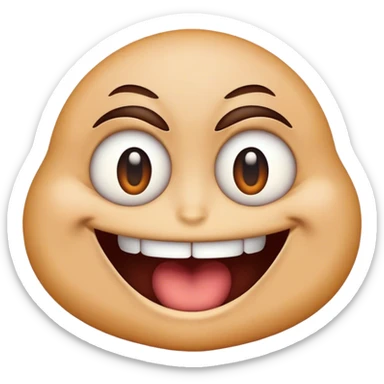 A emoji with mad eyes but a smile sticker