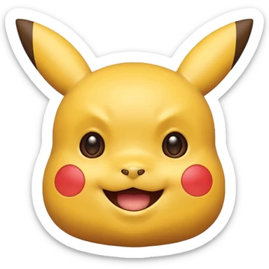 tete pikachu rire sticker