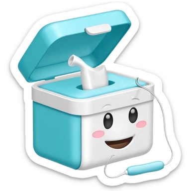 Dental floss in a box sticker