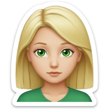 Girl blonde Green eyes sticker