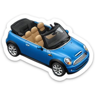 blue convertible mini cooper sticker