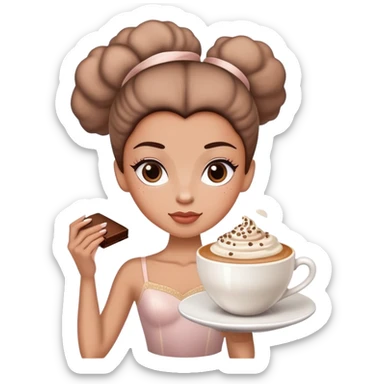 ballerina with a cappuccino head sticker