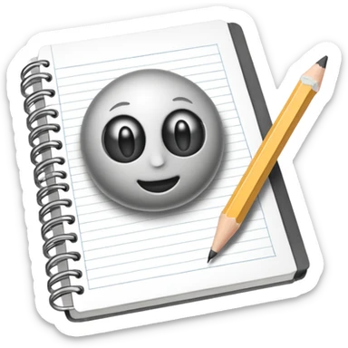 a pencil drawing in a notebook  sticker