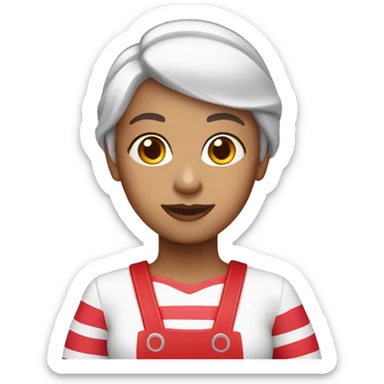 Female red and white candy striper  sticker