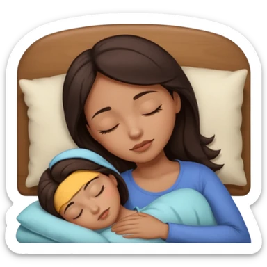 Dormir cabelo preto pele morena clara mulher dormindo sticker