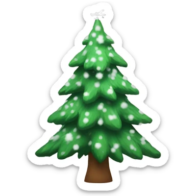 Christmas tree with white snowflakes  sticker