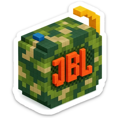 military-themed portable JBL speaker in camouflage colors sticker
