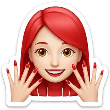 Smile emoji with nails sticker