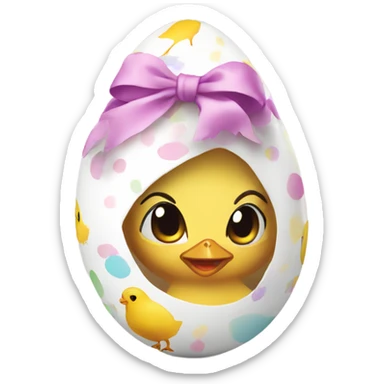 chick in easter egg sticker