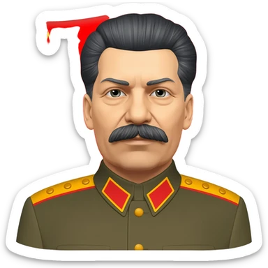 Joseph stalin ve arkasında Sovyetler birliği bayrağı olsun sticker