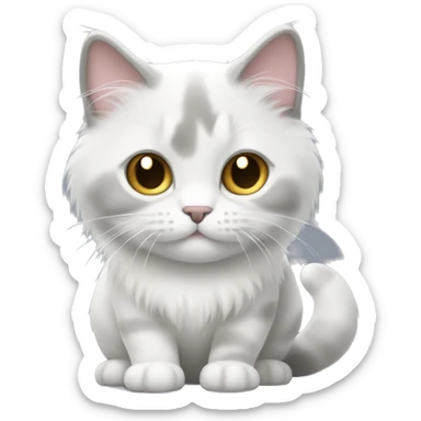 Long hair whopper and white/gray munchkin cat sticker