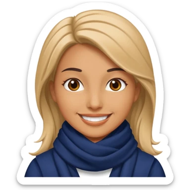 Woman with navy scarf. sticker