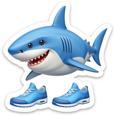 Shark with blue shoes  sticker