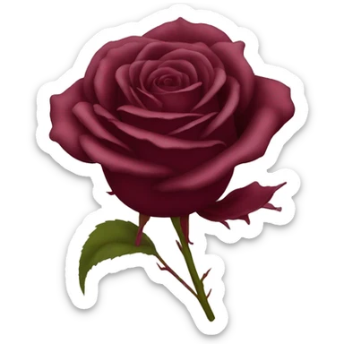 burgundy rose sticker
