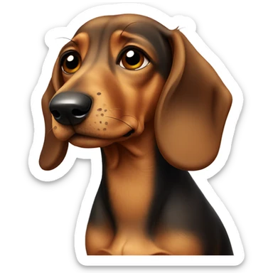Very sad dachshund, tears  sticker