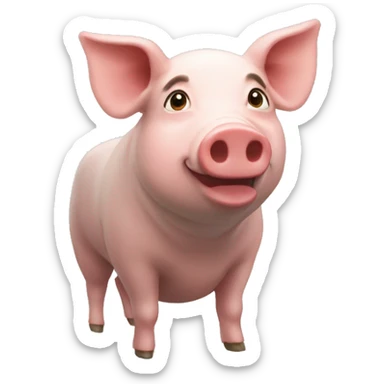 Cochon aveque courone  sticker