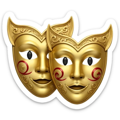 Tragedy and comedy mask sticker