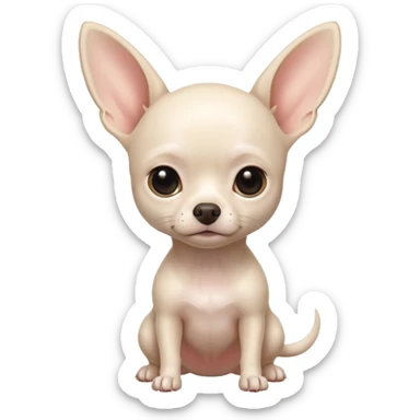 white chihuahua without hair sticker
