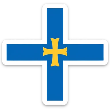 Bandera de Asturias azul el fondo con la cruz amarilla  sticker