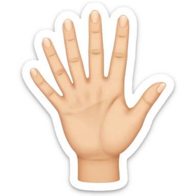 hand showing index and little finger sticker