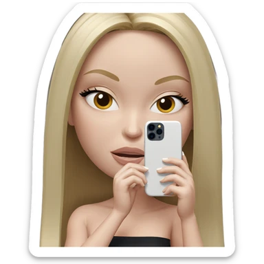 blonde girl with smartphone sticker