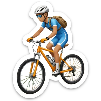 Bicicleta downhill , ciclista montado, montaña sticker