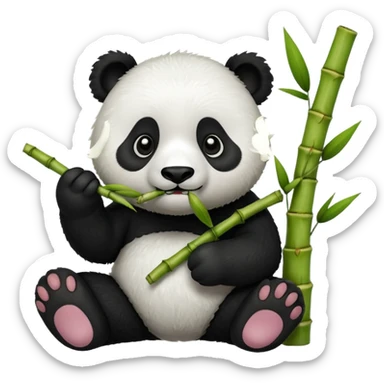 panda eat bamboo sticker