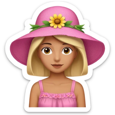 only a pink summer with flower hat sticker