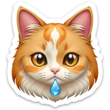 Een japanse cat die aan het wenen is is sticker